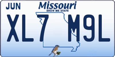 MO license plate XL7M9L
