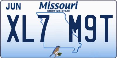 MO license plate XL7M9T