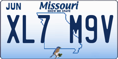 MO license plate XL7M9V