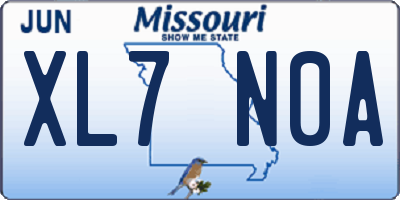 MO license plate XL7N0A