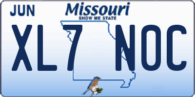 MO license plate XL7N0C