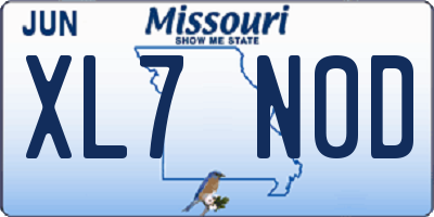 MO license plate XL7N0D
