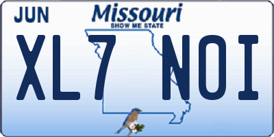 MO license plate XL7N0I