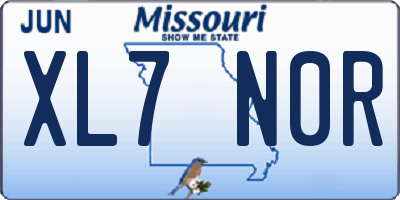 MO license plate XL7N0R