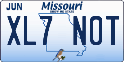 MO license plate XL7N0T