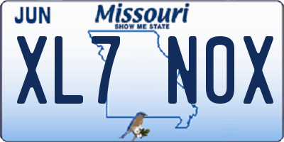 MO license plate XL7N0X