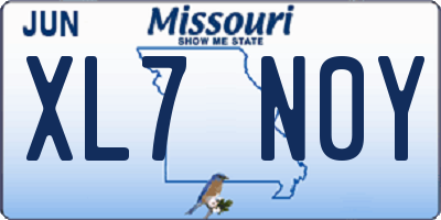 MO license plate XL7N0Y