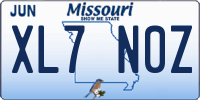 MO license plate XL7N0Z