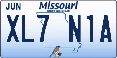 MO license plate XL7N1A
