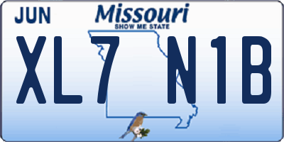 MO license plate XL7N1B