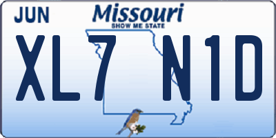 MO license plate XL7N1D