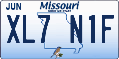 MO license plate XL7N1F