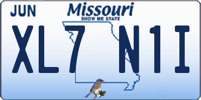 MO license plate XL7N1I