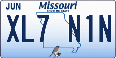 MO license plate XL7N1N
