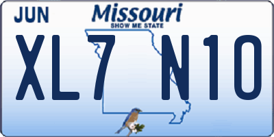 MO license plate XL7N1O