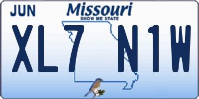 MO license plate XL7N1W