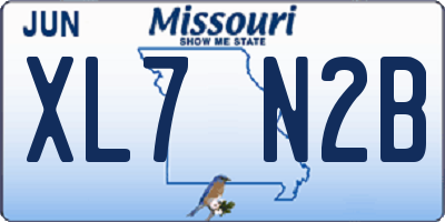 MO license plate XL7N2B