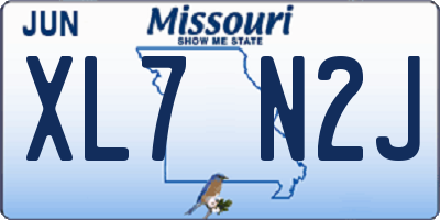 MO license plate XL7N2J