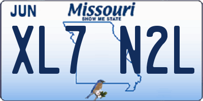 MO license plate XL7N2L