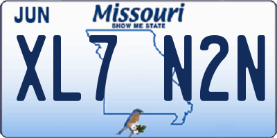 MO license plate XL7N2N
