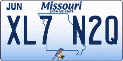 MO license plate XL7N2Q
