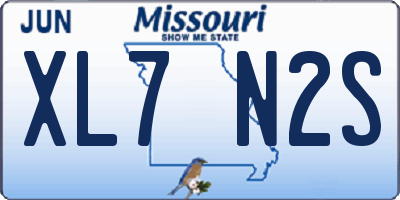 MO license plate XL7N2S