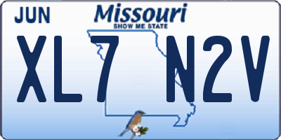 MO license plate XL7N2V