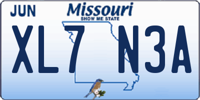 MO license plate XL7N3A