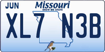MO license plate XL7N3B