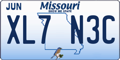 MO license plate XL7N3C