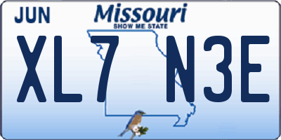 MO license plate XL7N3E