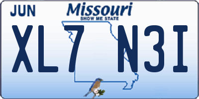 MO license plate XL7N3I