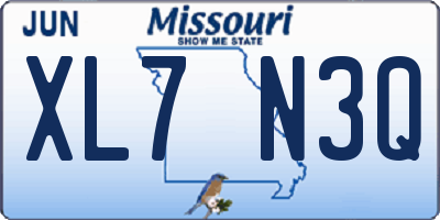 MO license plate XL7N3Q