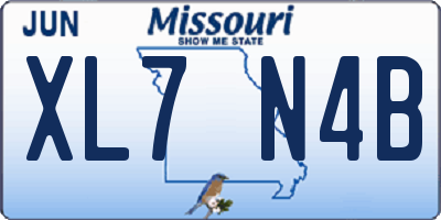 MO license plate XL7N4B