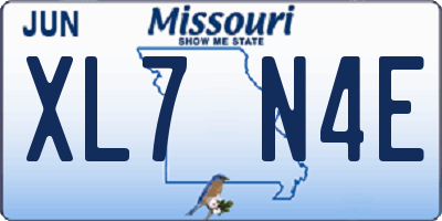 MO license plate XL7N4E