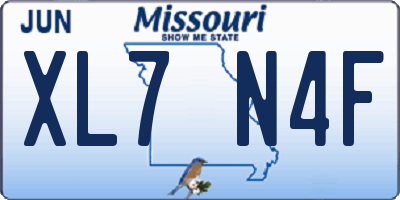 MO license plate XL7N4F