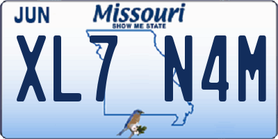 MO license plate XL7N4M