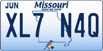 MO license plate XL7N4Q