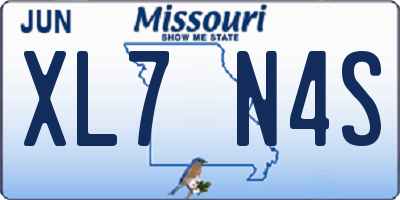 MO license plate XL7N4S