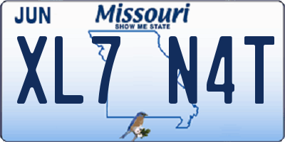 MO license plate XL7N4T