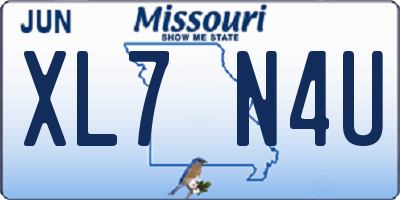 MO license plate XL7N4U