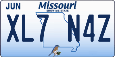 MO license plate XL7N4Z