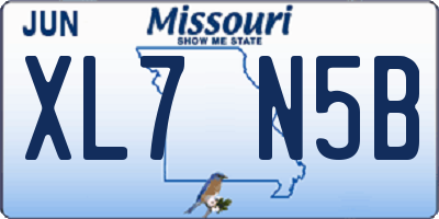 MO license plate XL7N5B