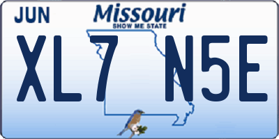 MO license plate XL7N5E