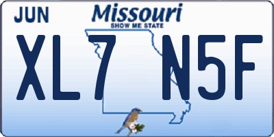 MO license plate XL7N5F