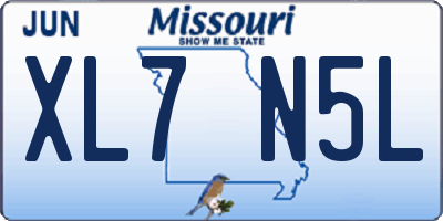 MO license plate XL7N5L