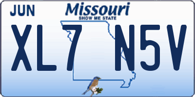 MO license plate XL7N5V