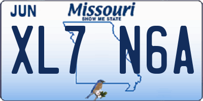 MO license plate XL7N6A