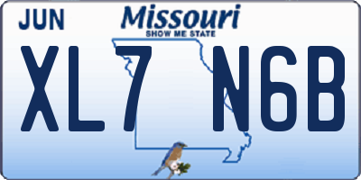 MO license plate XL7N6B
