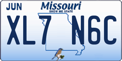 MO license plate XL7N6C